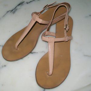 Boutique 9 Small Wedge Thong Sandal 9 1/2 Nude